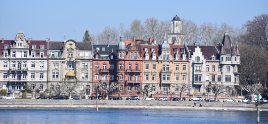 Teilansicht der größten Stadt am Bodensee 
