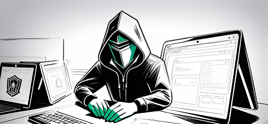 Hacker am Werk (KI-generiert vom Artguru.ai)