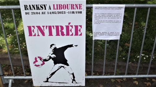 Exposition BANKSY à Libourne france le 11 mai 2023 © D.PECANAC clichés non libre de droits 