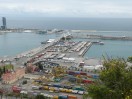 Barcelona: Montjuic - Blick auf Stadt + Hafen